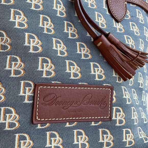 Dooney & Bourke Jenna Signature Collection Logo Tassel Tote Bag - Picture 3 of 14